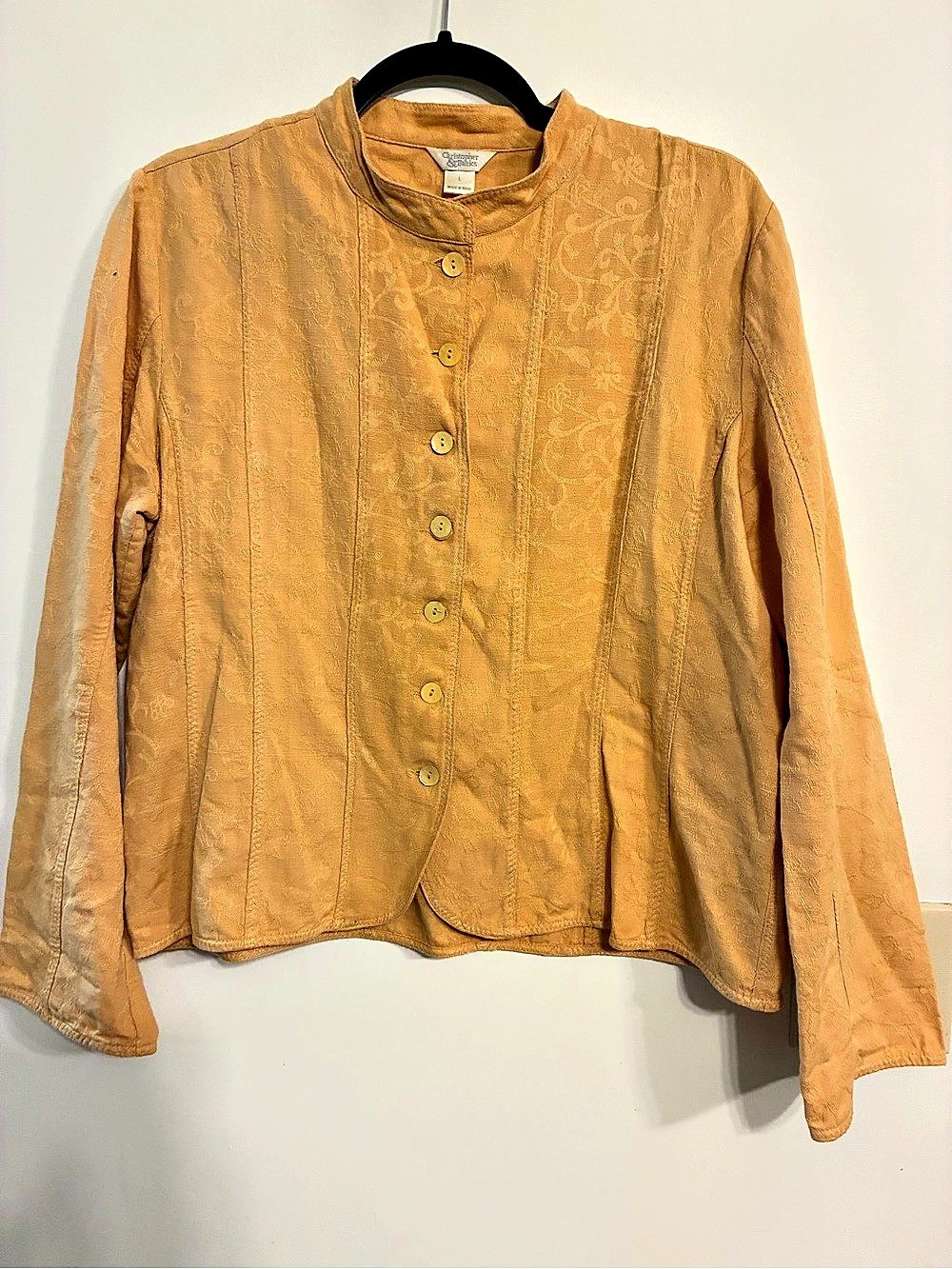 Christopher & Banks Floral Jacquard Jacket Size Large